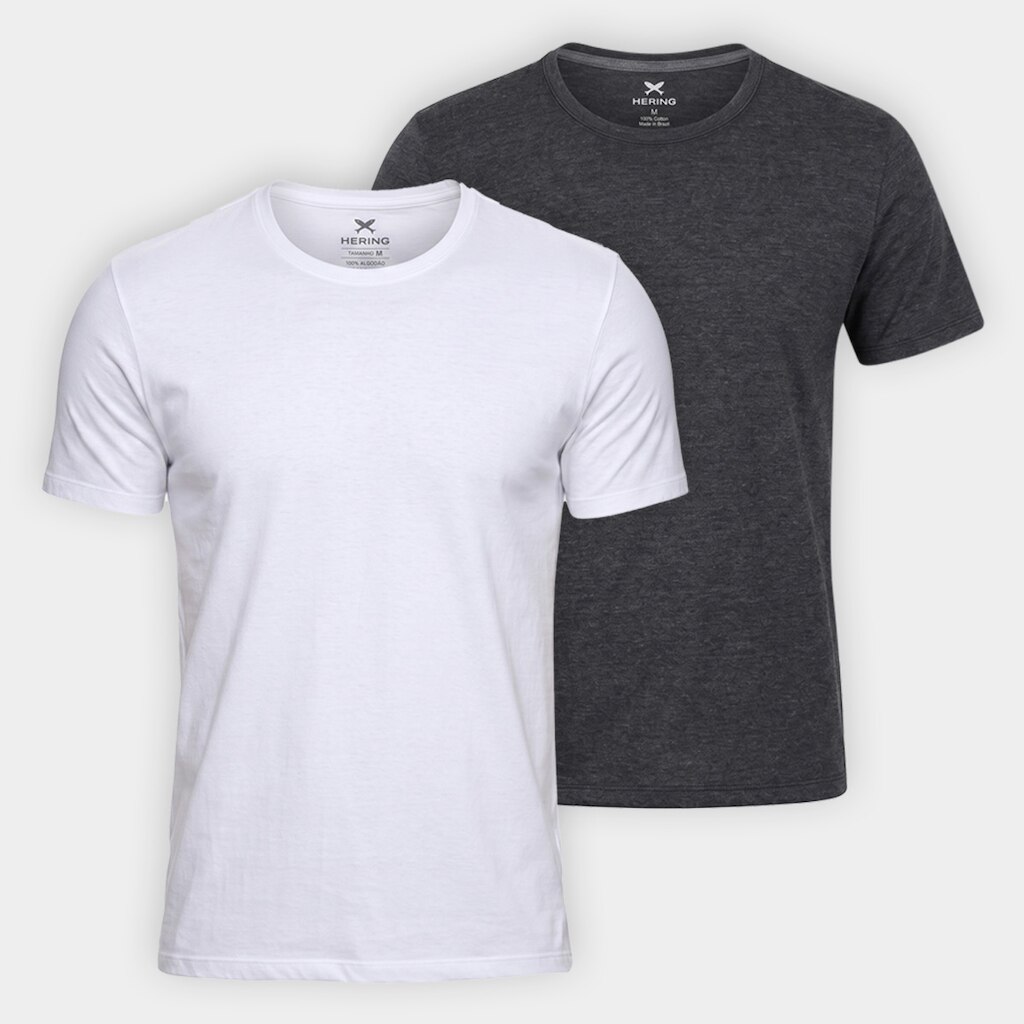 Kit Camiseta Hering Slim C/ 2 Masculina