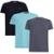 Kit Camiseta Industrie Básica Bordada França Clássico  Algodão Premium Masculina 3 peças Cores - Preto+Grafite