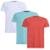 Kit Camiseta Industrie Básica Bordada França Clássico  Algodão Premium Masculina 3 peças Cores - Azul Claro+Laranja
