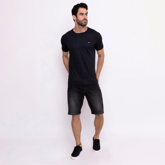 Kit Camiseta Industrie Básica Bordada França Clássico  Algodão Premium Masculina 3 peças Cores