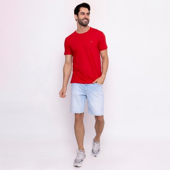 Kit Camiseta Industrie Básica Bordada França Clássico  Algodão Premium Masculina 3 peças Cores