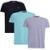 Kit Camiseta Industrie Básica Bordada França Clássico  Algodão Premium Masculina 3 peças Cores - Pink+Laranja
