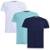Kit Camiseta Industrie Básica Bordada França Tommi  Algodão Premium Masculina 3 peças Cores - Azul Claro+Marinho