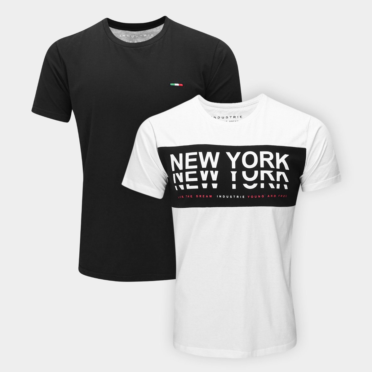 Kit Camiseta Industrie Coleção II Masculina 2 Peças Menor preço em Kit Camiseta Industrie Coleção II Masculina 2 Peças