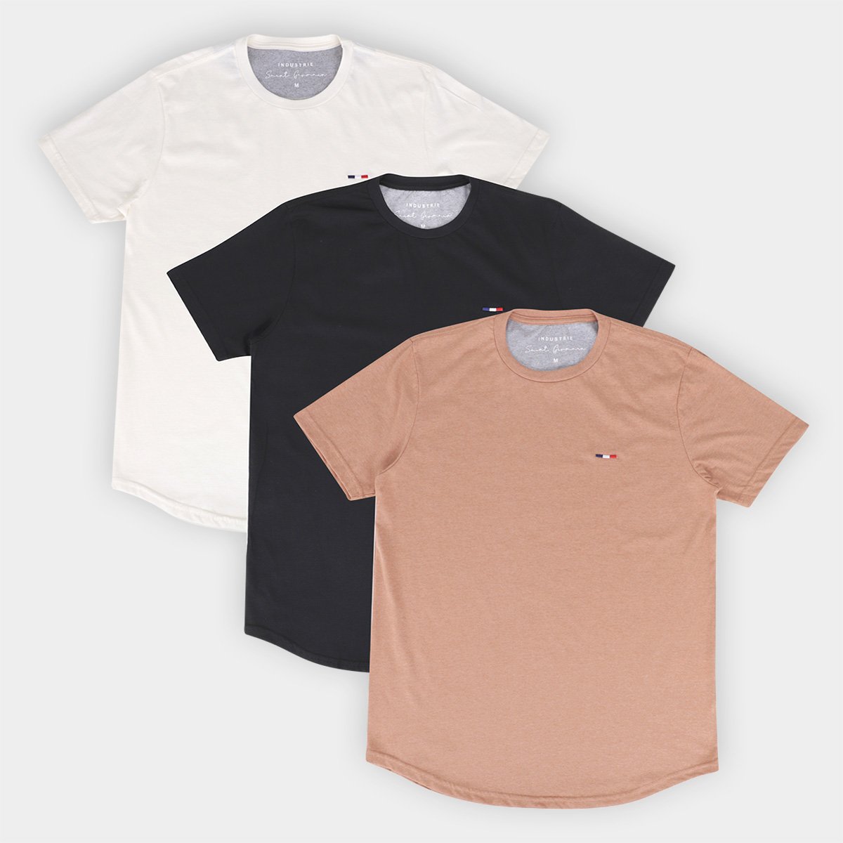 Kit Camiseta Industrie França Masculina - 2 Peças Menor preço em Kit Camiseta Industrie França Masculina - 2 Peças