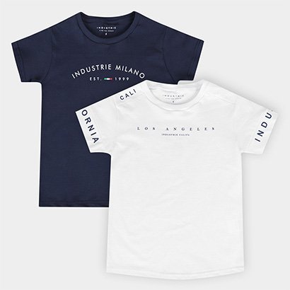 Kit Camiseta Infantil Industrie Casual Menino - 2 Peças - Masculino