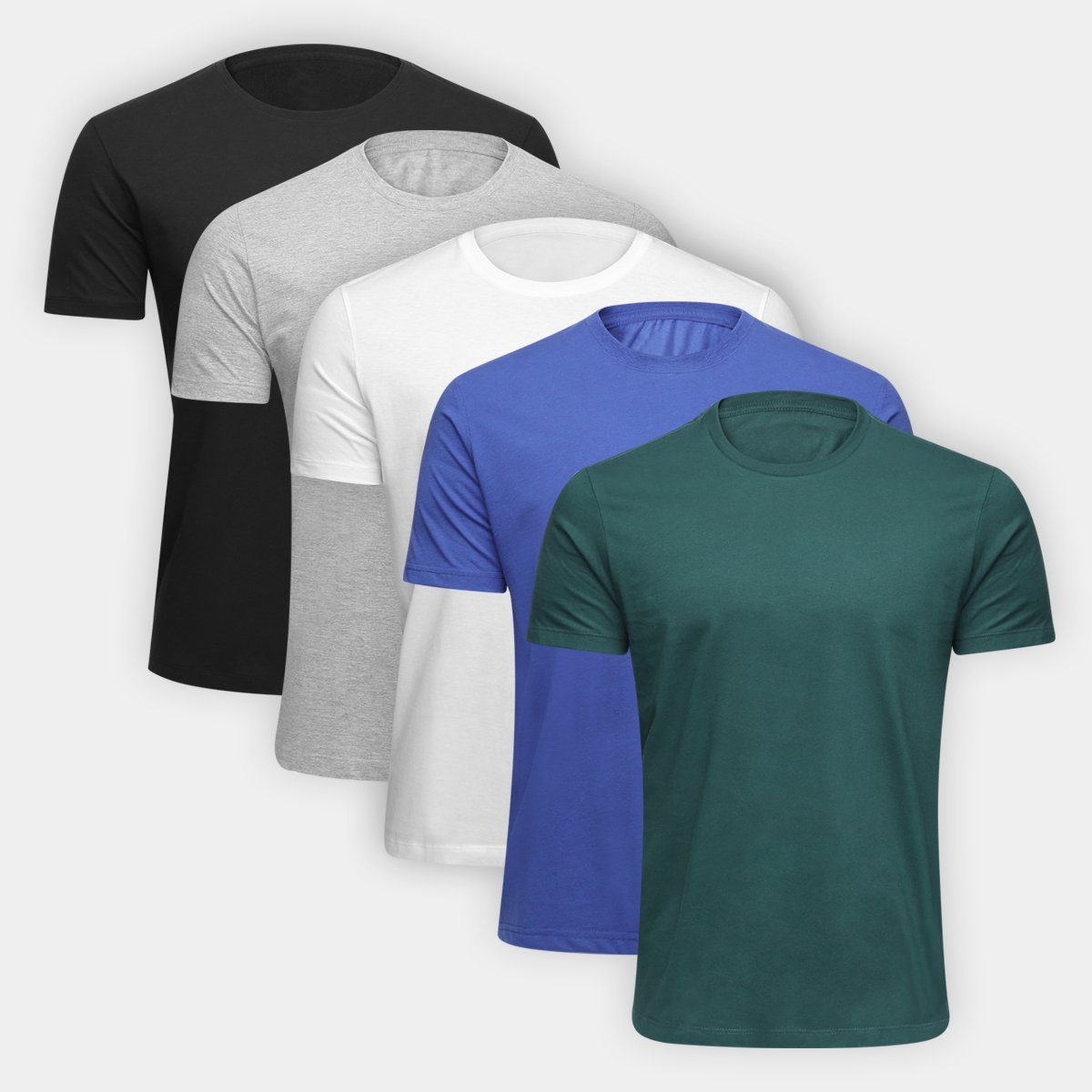 Kit Camiseta Ultimato Básica 5 Peças Masculina - Colorido Menor preço em Kit Camiseta Ultimato Básica 5 Peças Masculina - Colorido