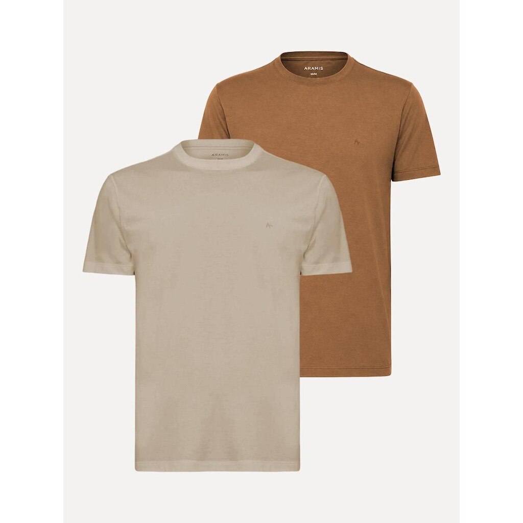 Kit Camisetas Aramis Masculina Basic Lisa Amêndoa/Âmbar
