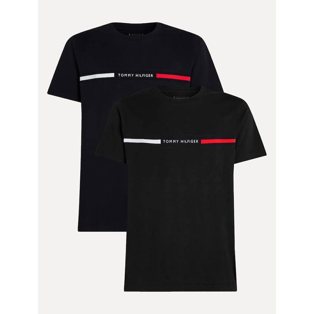 Kit Camisetas Tommy Hilfiger | Chest Insert Logo Azul Marinho/Preta 2UN