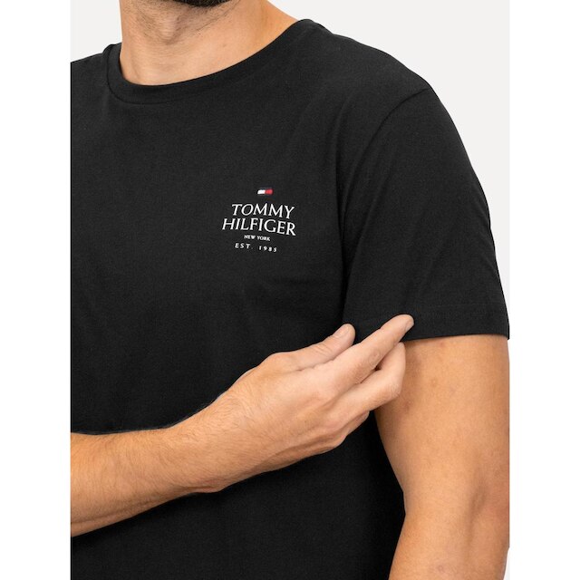 Kit Camisetas Tommy Hilfiger | Masculina Stack Brand Love Preta/Branca/Azul Marinho