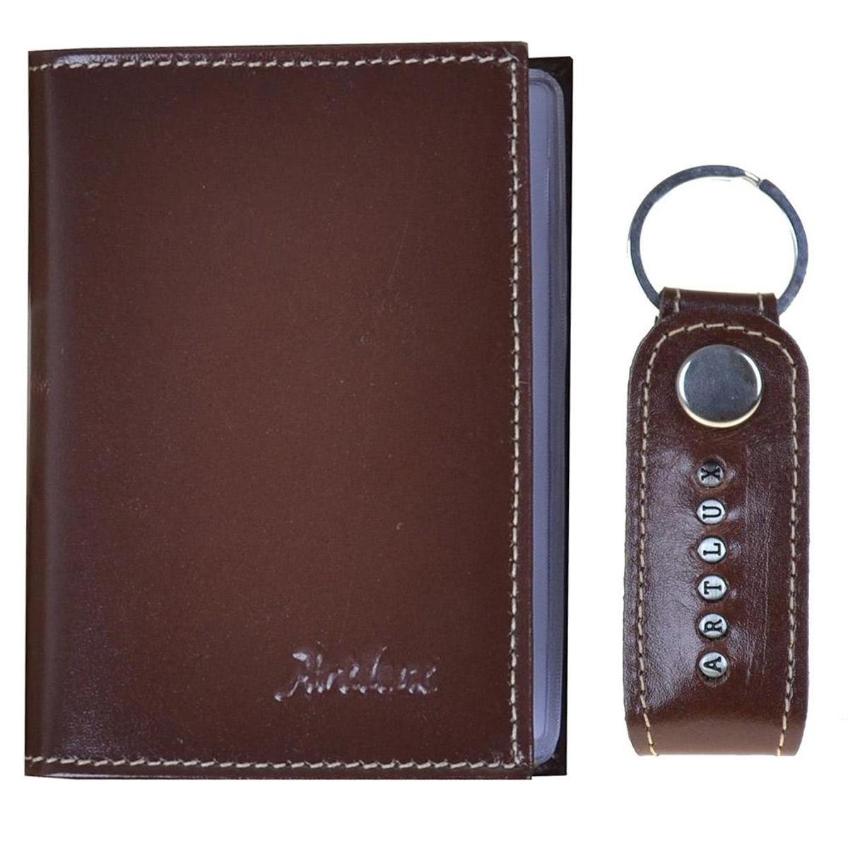 Kit Carteira mais Chaveiro K6001 - Marrom Menor preço em Kit Carteira mais Chaveiro K6001 - Marrom