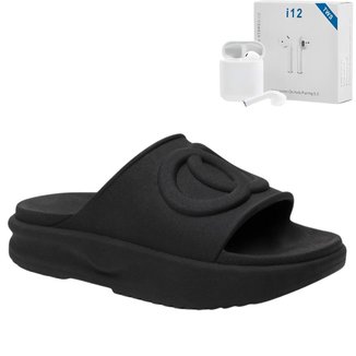Kit Chinelo Nuvem Slide Ortopédico Feminino Original Leve Confortável + Fone Bluetooth
