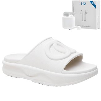 Kit Chinelo Nuvem Slide Ortopédico Feminino Original Leve Confortável + Fone Bluetooth