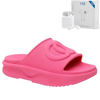 Kit Chinelo Nuvem Slide Ortopédico Feminino Original Leve Confortável + Fone Bluetooth