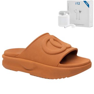 Kit Chinelo Nuvem Slide Ortopédico Feminino Original Leve Confortável + Fone Bluetooth