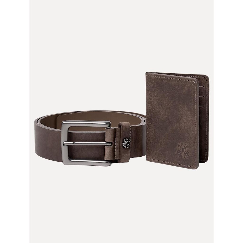 Kit Cinto + Carteira John John Masculino Marrom