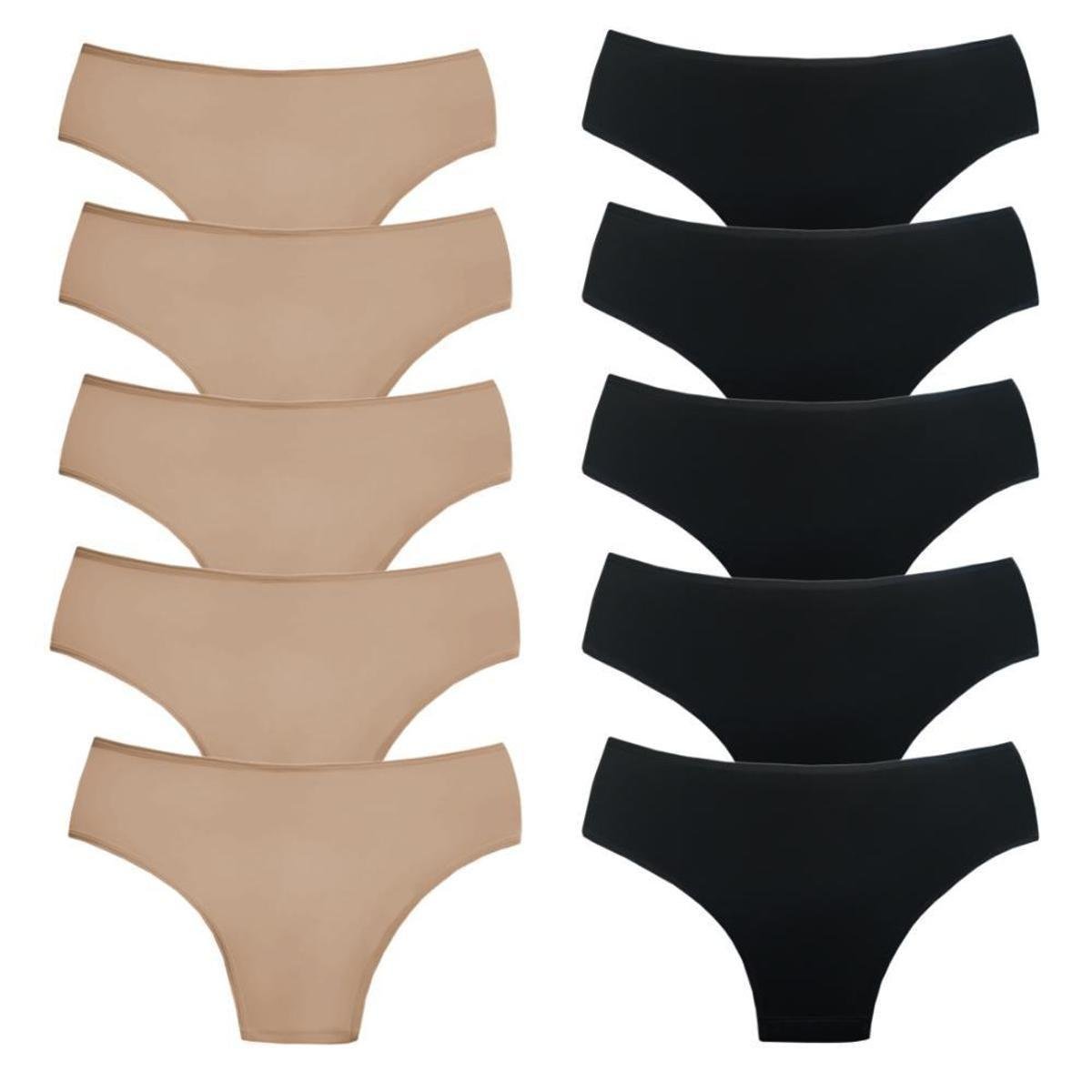 Kit com 10 Calcinhas Tangão Lisa Microfibra - Sortido Menor preço em Kit com 10 Calcinhas Tangão Lisa Microfibra - Sortido