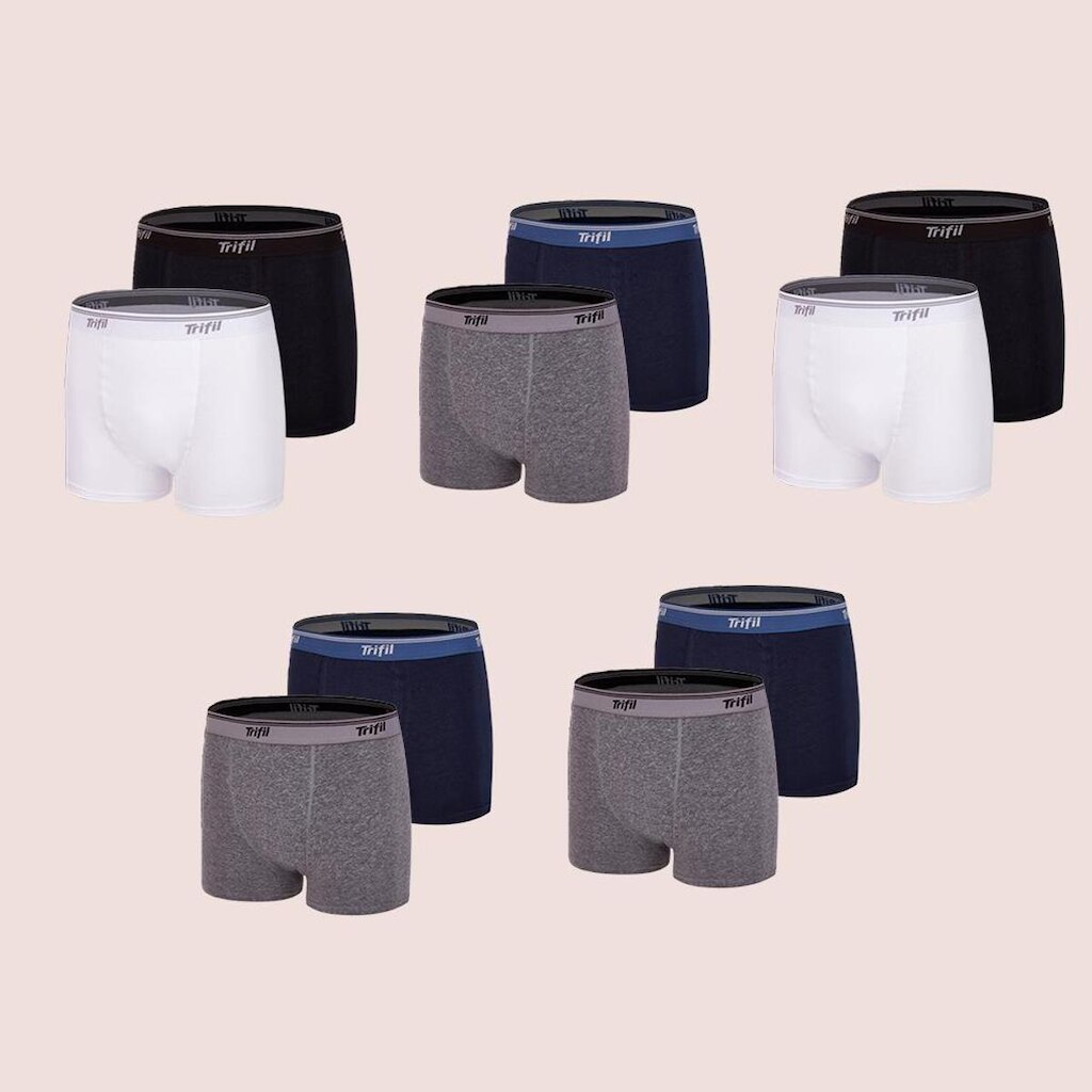 Kit Com 10 Cuecas Boxer Box Em Algodão Cotton Sem Costura Trifil
