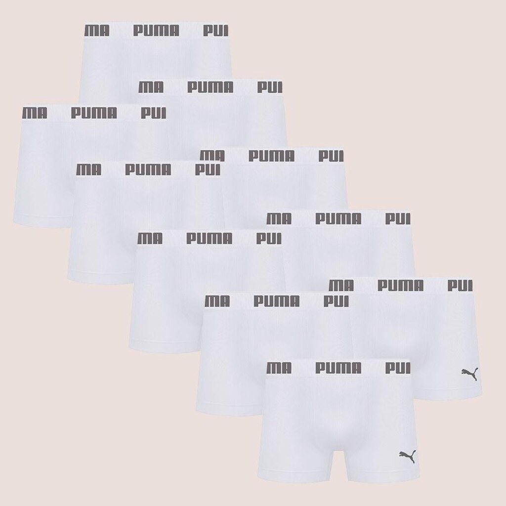 Kit Com 10 Cuecas Boxer Box Sem Costura Masculina Adulta Microfibra Puma