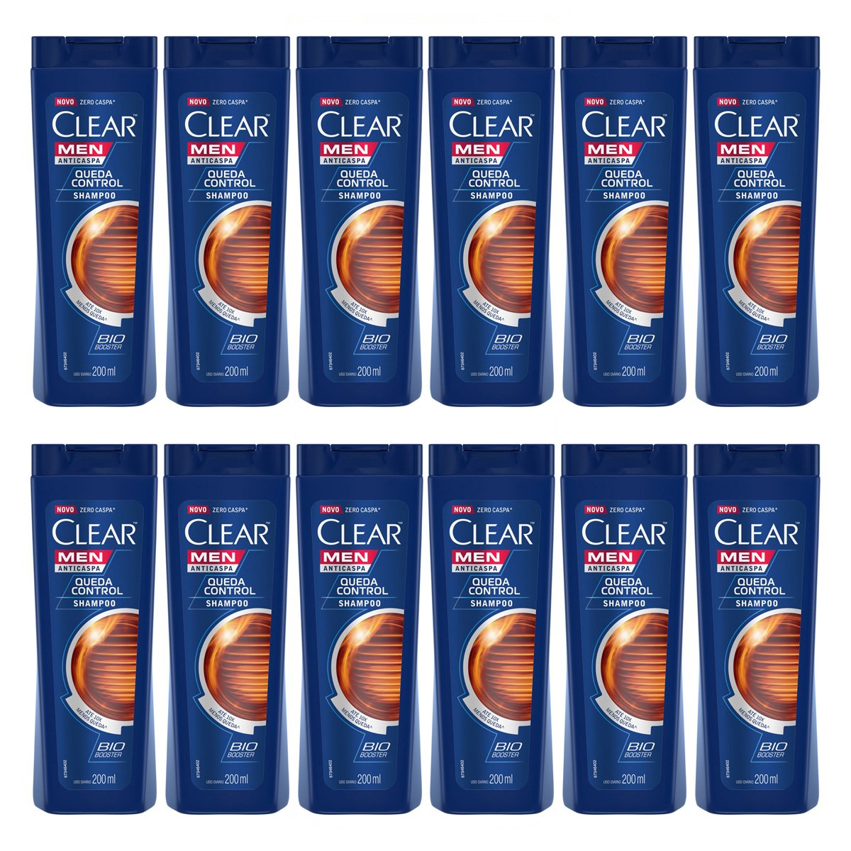 Kit com 12 Shampoo Anticaspa Clear Men Queda Control 200ml - Incolor Menor preço em Kit com 12 Shampoo Anticaspa Clear Men Queda Control 200ml - Incolor