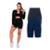Kit Com 2 Bermuda Short Legging Academia Fitness Feminina - Marinho