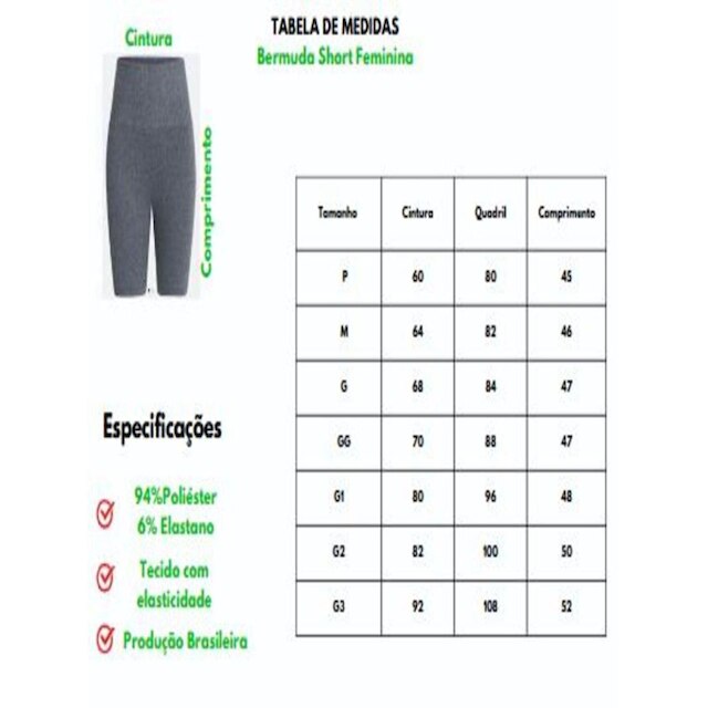 Kit Com 2 Bermuda Short Legging Academia Fitness Feminina
