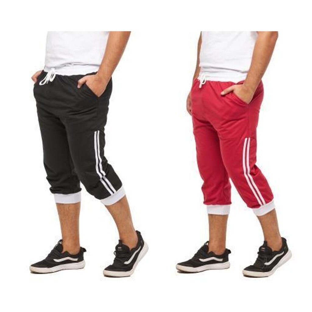 Kit com 2 Bermudas de Moletom Masculina Jogging Treino Hip Hop Dance