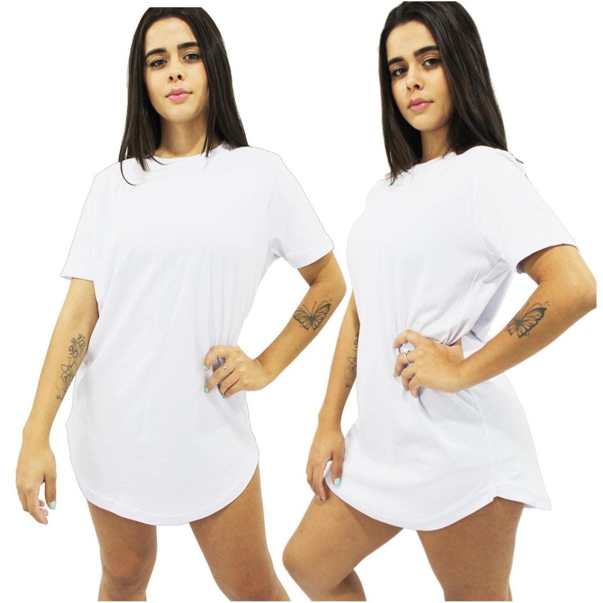 Kit com 2 Camiseta Longline Feminina Camisa Oversized Blusa Longa Básica TropiCaos Menor preço em Kit com 2 Camiseta Longline Feminina Camisa Oversized Blusa Longa Básica TropiCaos