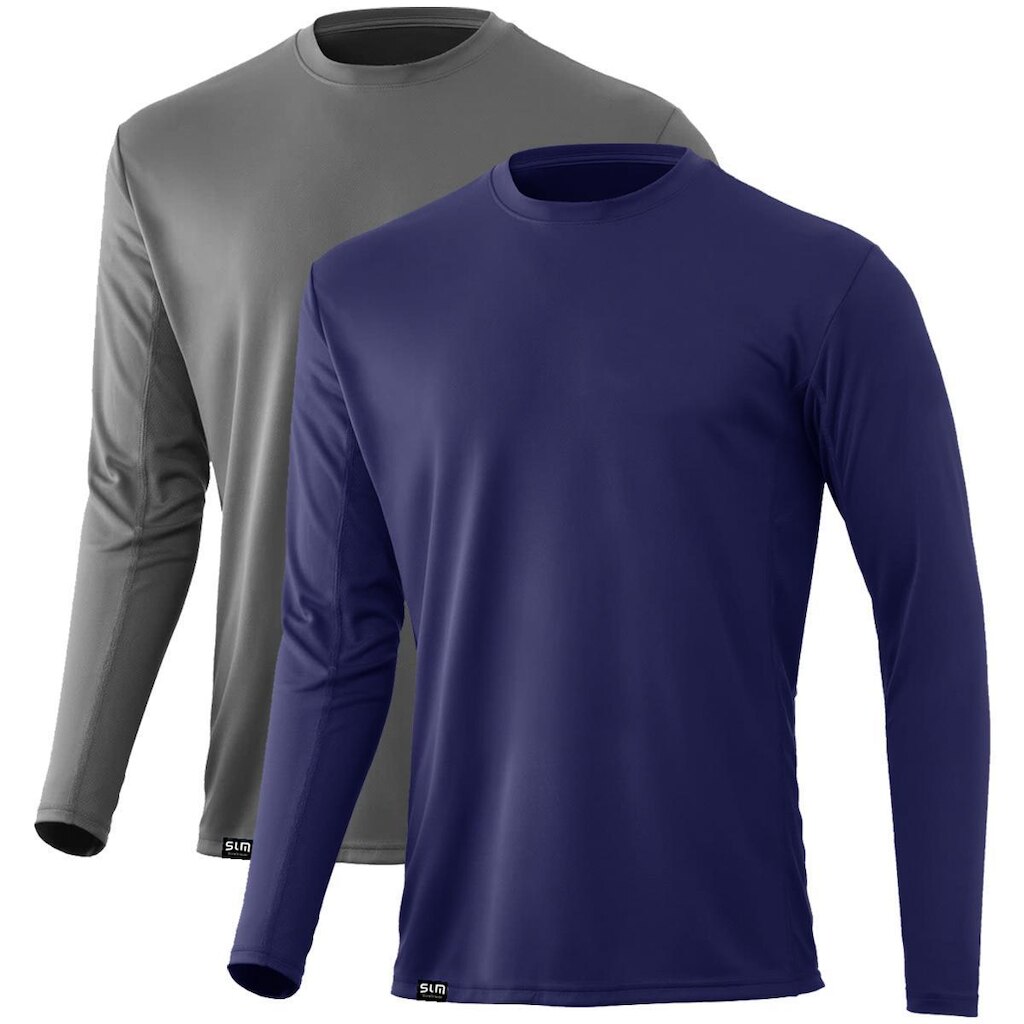 Kit com 2 Camiseta Masculina Proteção UV Solar Tecido Dry Esportes Térmica