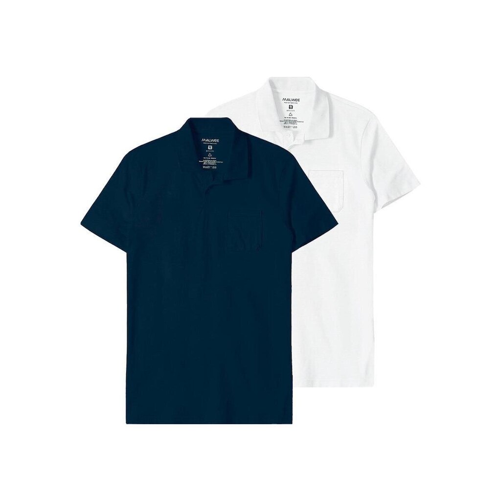 Kit com 2 Camisetas Polo Masculina Malwee 1000004429 Branco