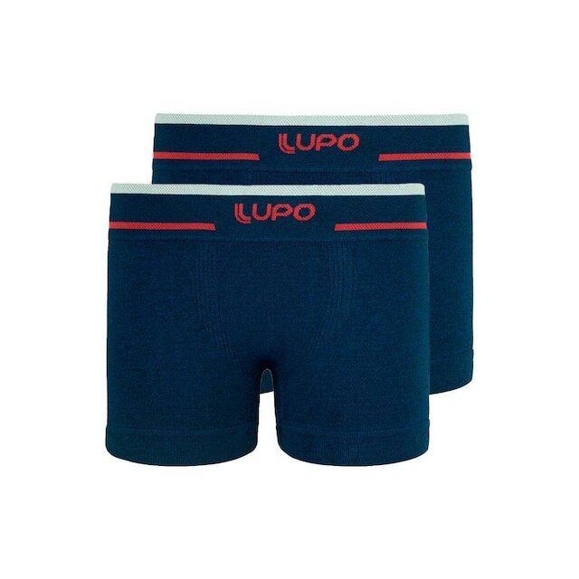 Kit com 2 Cuecas Infantil Boxer Lupinho 137-010 Azul Marinho