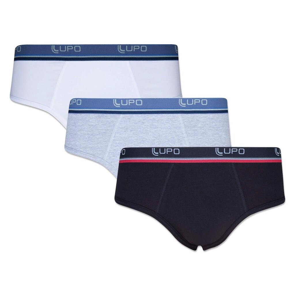 Kit Com 2 Cuecas Slip Em Algodão Lupo