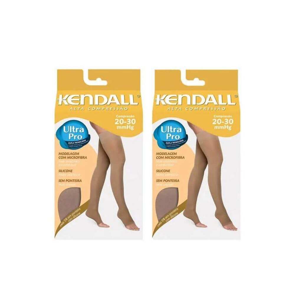 Kit com 2 Pares de Meias Kendall 7/8 Alta Compressão sem Ponteira (20-30 mmHg) - 1713