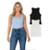 Kit Com 2 Regatas Ribana Feminina Preta+Branca - Preto+Branco