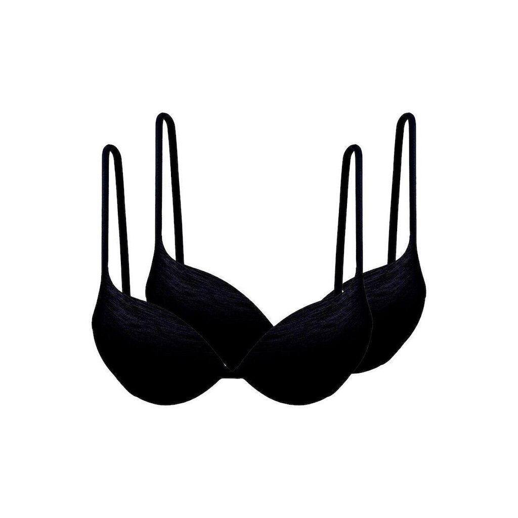 Kit com 2 Sutiãs com Aro e Bojo Push Up Hope 2384 Taça B Preto