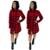 Kit Com 2 Vestido Xadrez Feminino Camisa Camisão Com Cinto - Vermelho