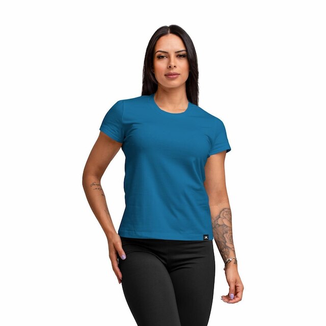 Kit com 3 Camiseta Algodão Sportswear Muvin - Feminina - Mais Conforto para seu Treino e Caminhada