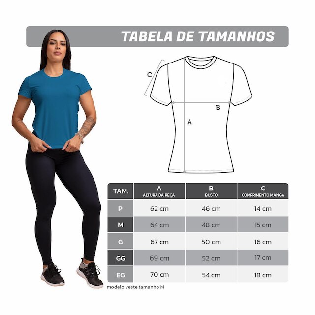 Kit com 3 Camiseta Algodão Sportswear Muvin - Feminina - Mais Conforto para seu Treino e Caminhada