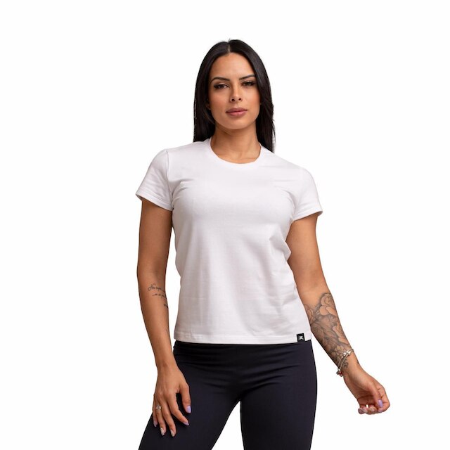 Kit com 3 Camiseta Algodão Sportswear Muvin - Feminina - Mais Conforto para seu Treino e Caminhada