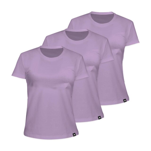 Kit com 3 Camiseta Algodão Sportswear Muvin - Feminina - Mais Conforto para seu Treino e Caminhada