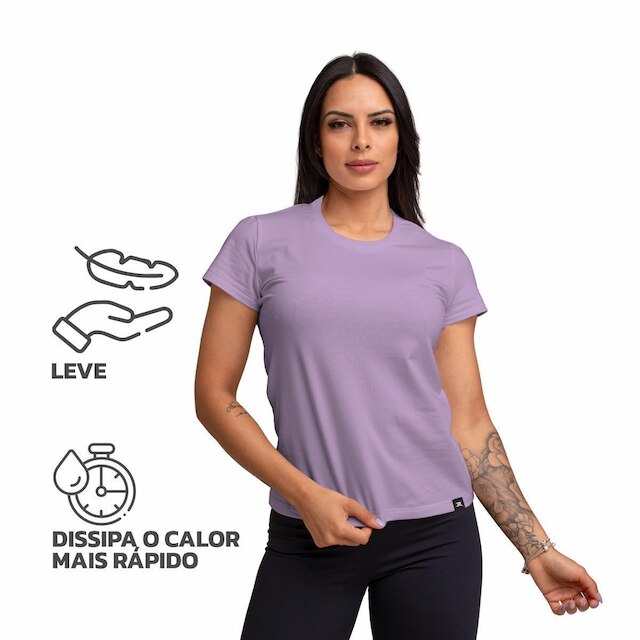Kit com 3 Camiseta Algodão Sportswear Muvin - Feminina - Mais Conforto para seu Treino e Caminhada