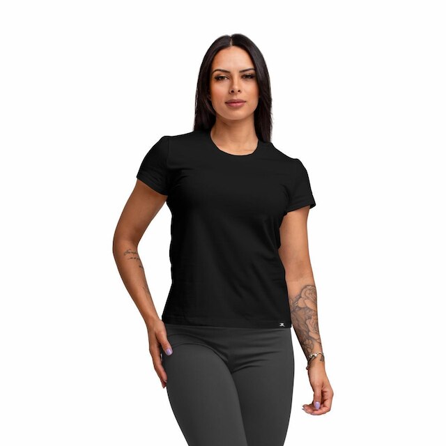 Kit com 3 Camiseta Algodão Sportswear Muvin - Feminina - Mais Conforto para seu Treino e Caminhada