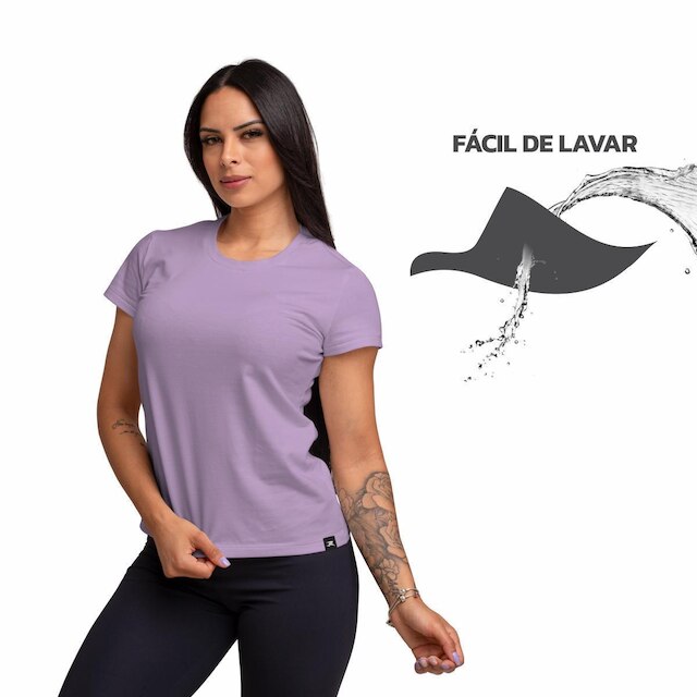 Kit com 3 Camiseta Algodão Sportswear Muvin - Feminina - Mais Conforto para seu Treino e Caminhada