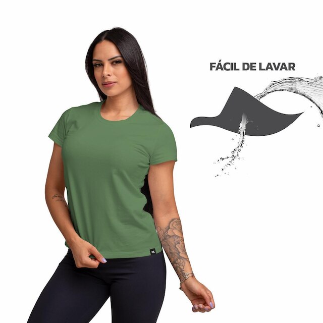 Kit com 3 Camiseta Algodão Sportswear Muvin - Feminina - Mais Conforto para seu Treino e Caminhada