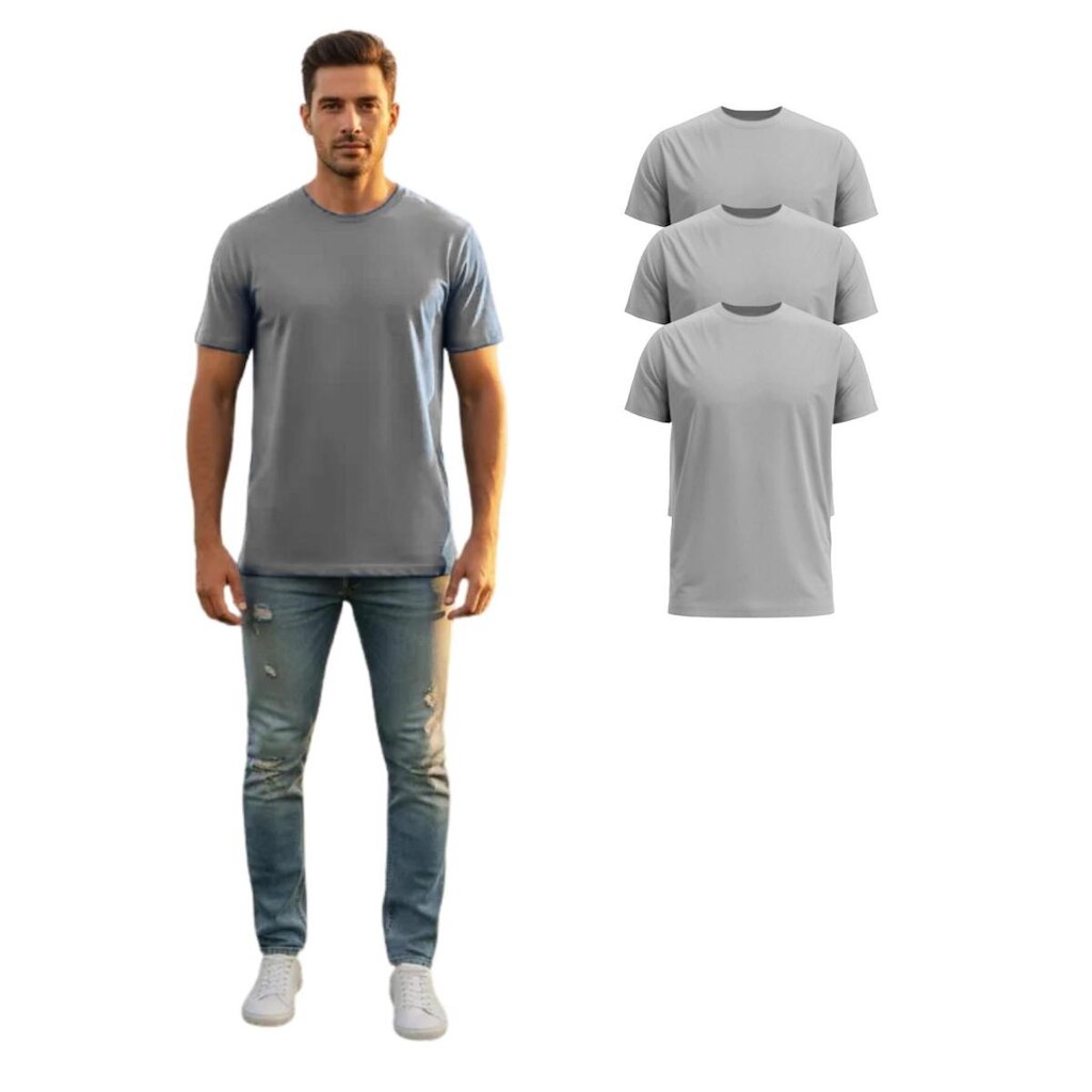 Kit Com 3 Camisetas Básicas Manga Curta Poliéster