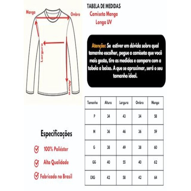 Kit Com 3 Camisetas Lisa Manga Longa Proteção UV Feminina