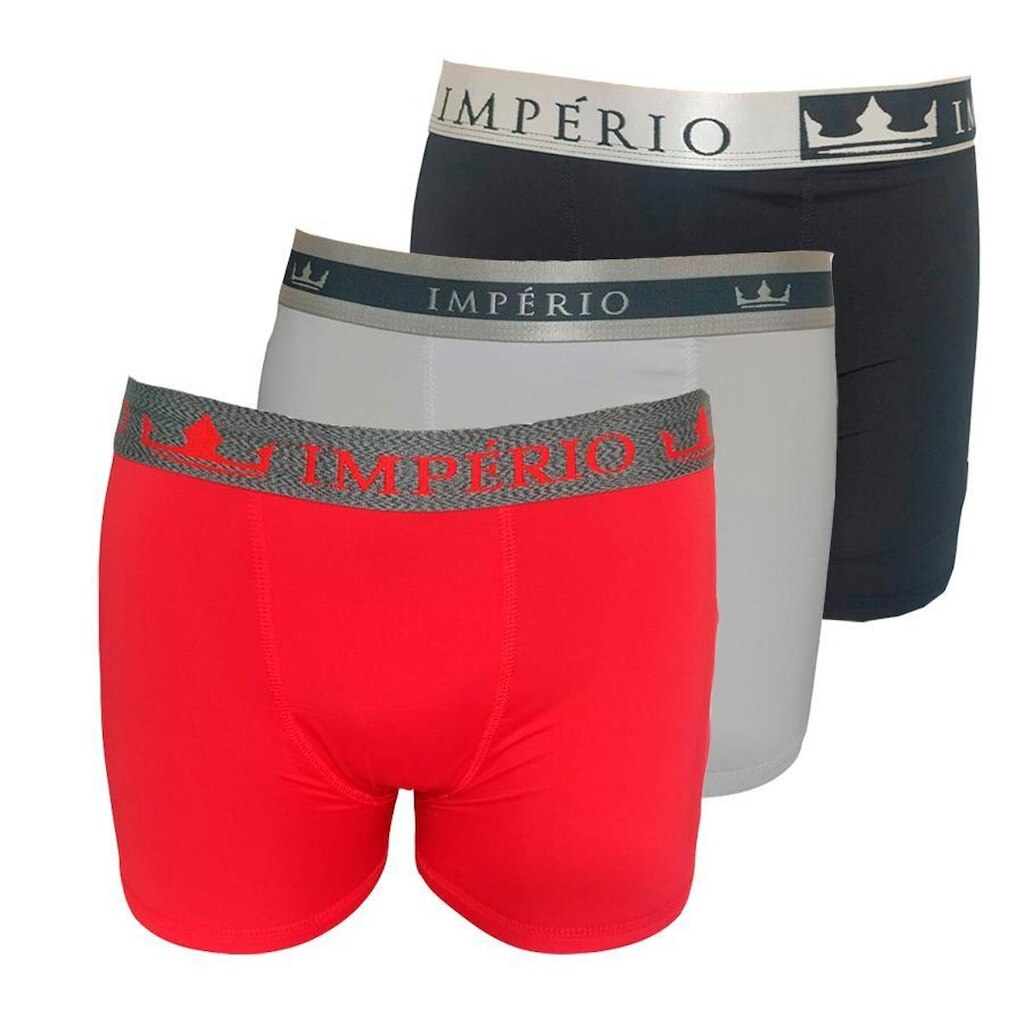 Kit Com 3 Cueca Boxer Poliamida Imperio Sortido