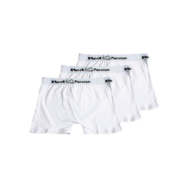 Kit com 3 Cuecas Boxer Red Nose 320 Branco