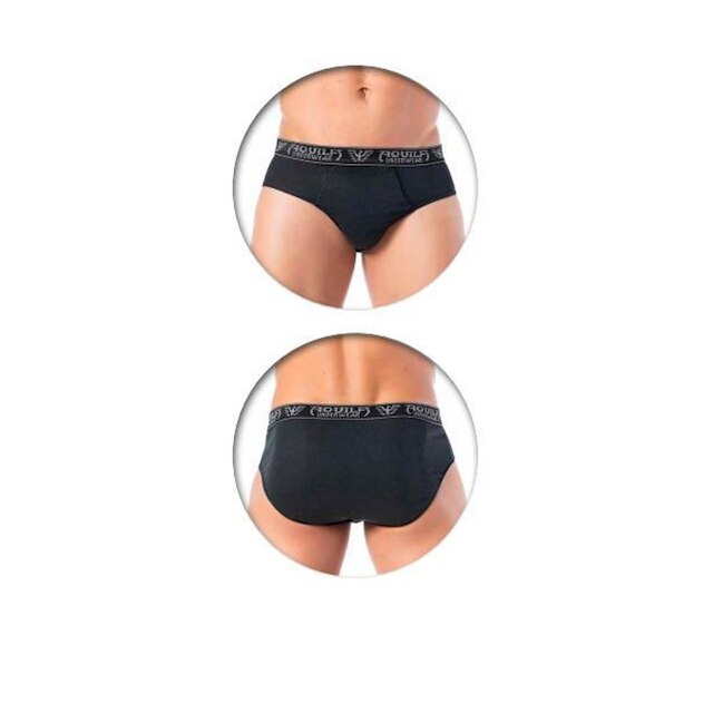 Kit Com 3 Cuecas Masculina Slip Elastico Exposto - Algodão