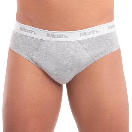 Kit com 3 cuecas modelo slip em algodão Mash